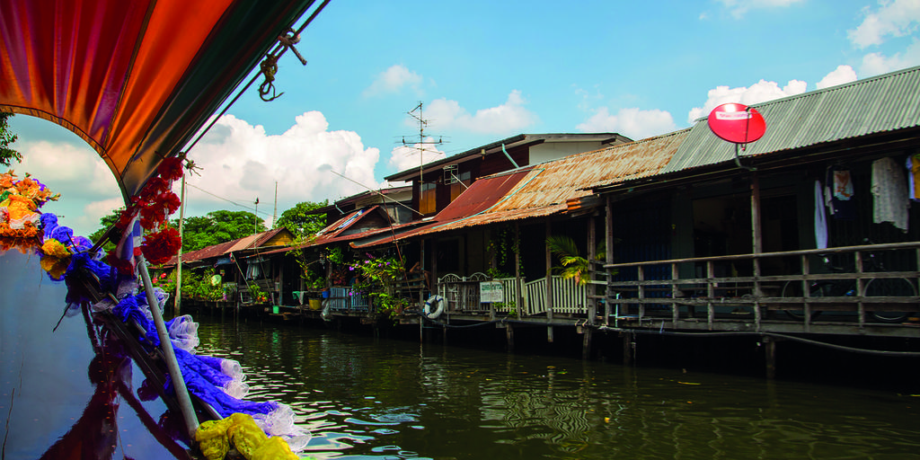 Tour canali di Bangkok - case sui klongs