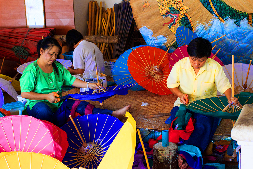 Tour villaggi artigianali di Chiang Mai - le fabbriche degli ombrelli