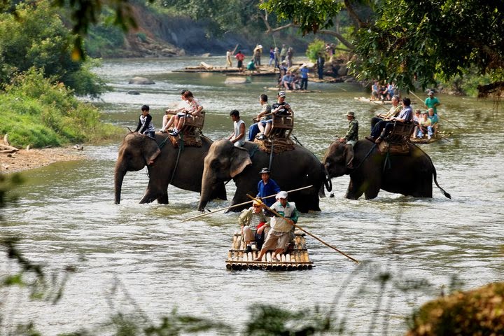 Trekking tour elefanti e bamboo rafting