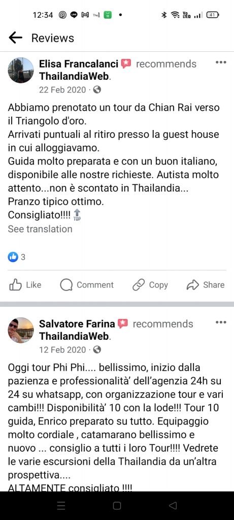 Thailandiaweb recensione cliente