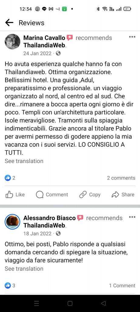 Thailandiaweb recensione cliente