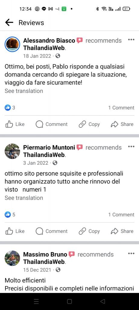 Thailandiaweb recensione cliente