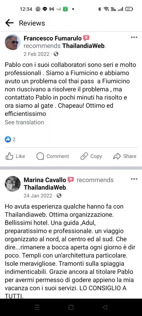 Thailandiaweb recensione cliente