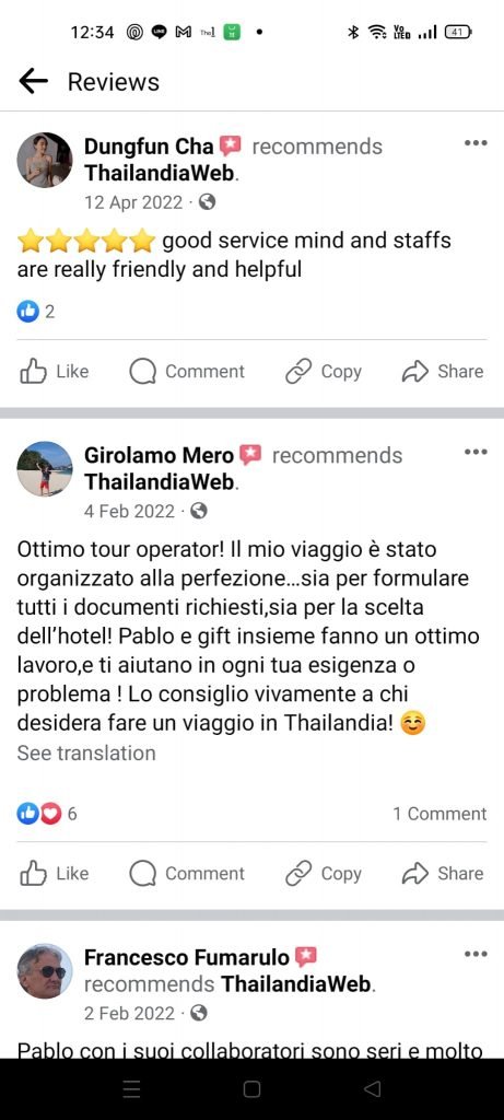 Thailandiaweb recensione cliente