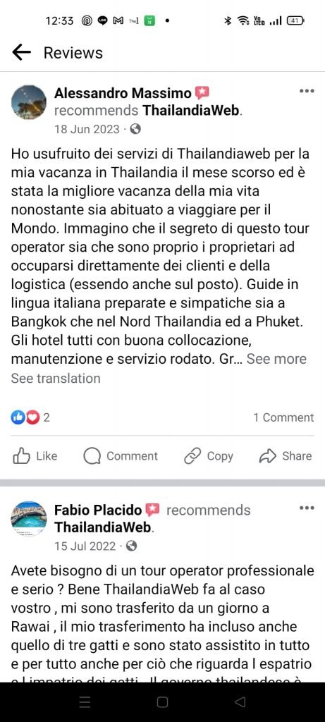 Thailandiaweb recensione cliente