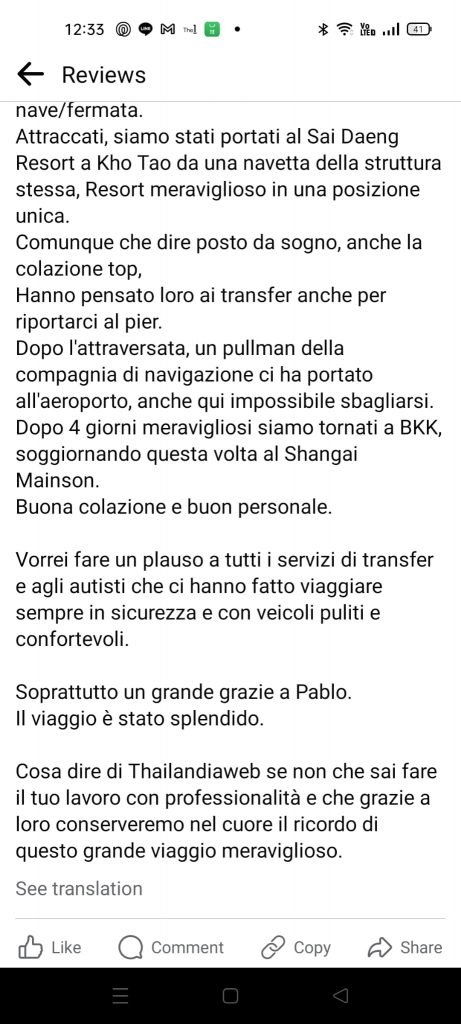 Thailandiaweb recensione cliente