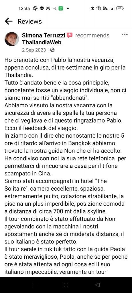 Thailandiaweb recensione cliente