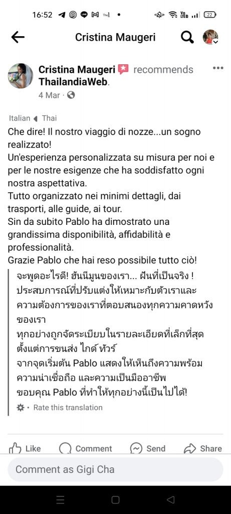 Thailandiaweb recensione cliente