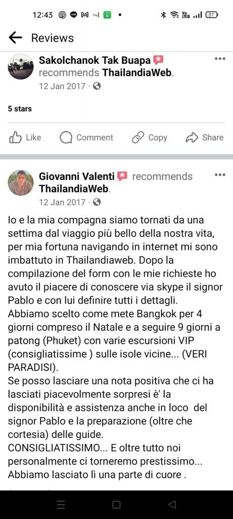 Thailandiaweb recensione cliente