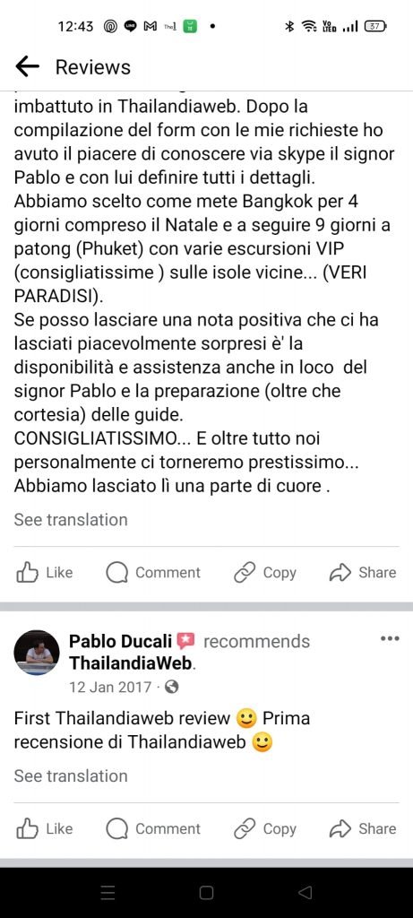Thailandiaweb recensione cliente
