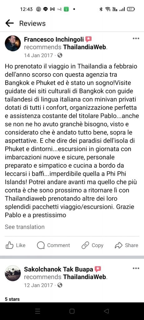 Thailandiaweb recensione cliente