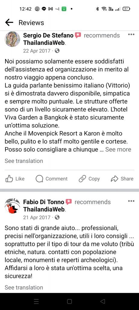 Thailandiaweb recensione cliente