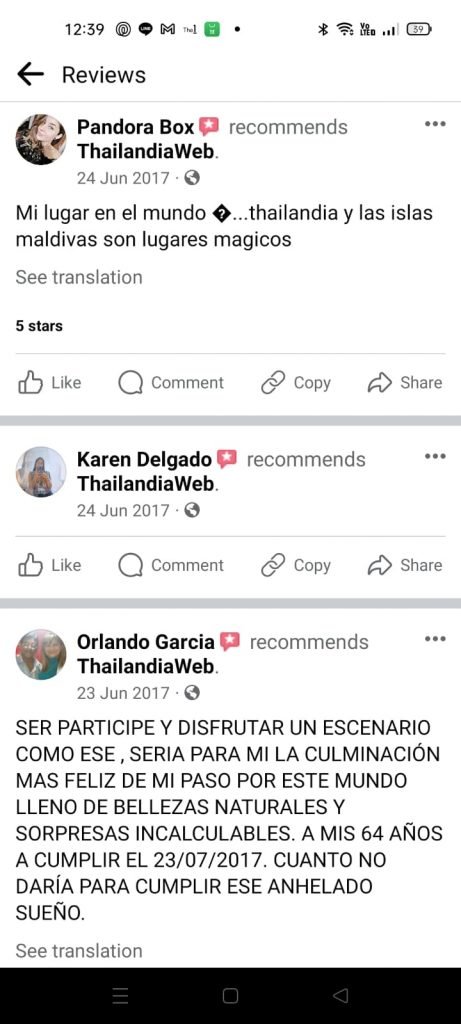 Thailandiaweb recensione cliente