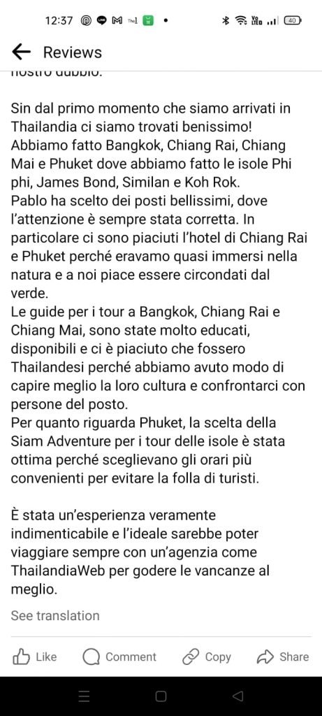 Recensioni Thailandiaweb